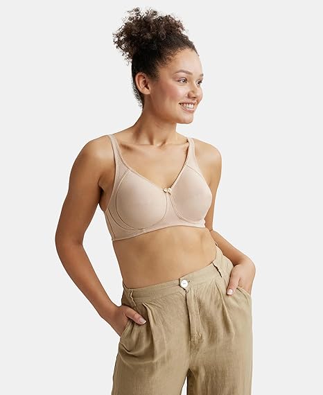 Jockey ES13 Women’s Wirefree Cotton Bra – Full Coverage with Side Panel Support